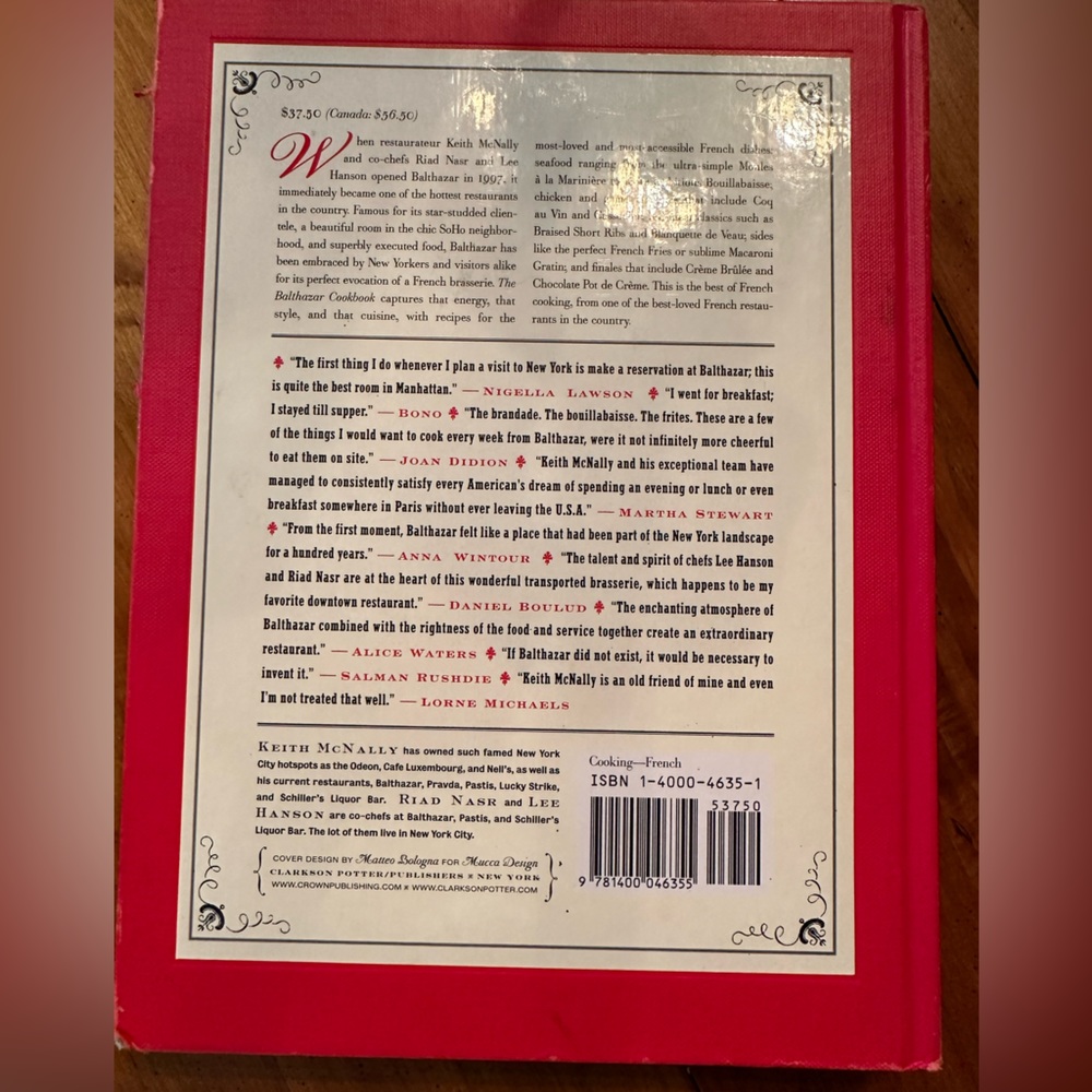 Perfect Hardcover Balthazar Restaurant Cookbook 258 Pages - Picture 2 of 6